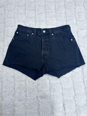 Levi’s 501 Original High-Rise Cut-Off Denim Shorts Lunar Black Size 30